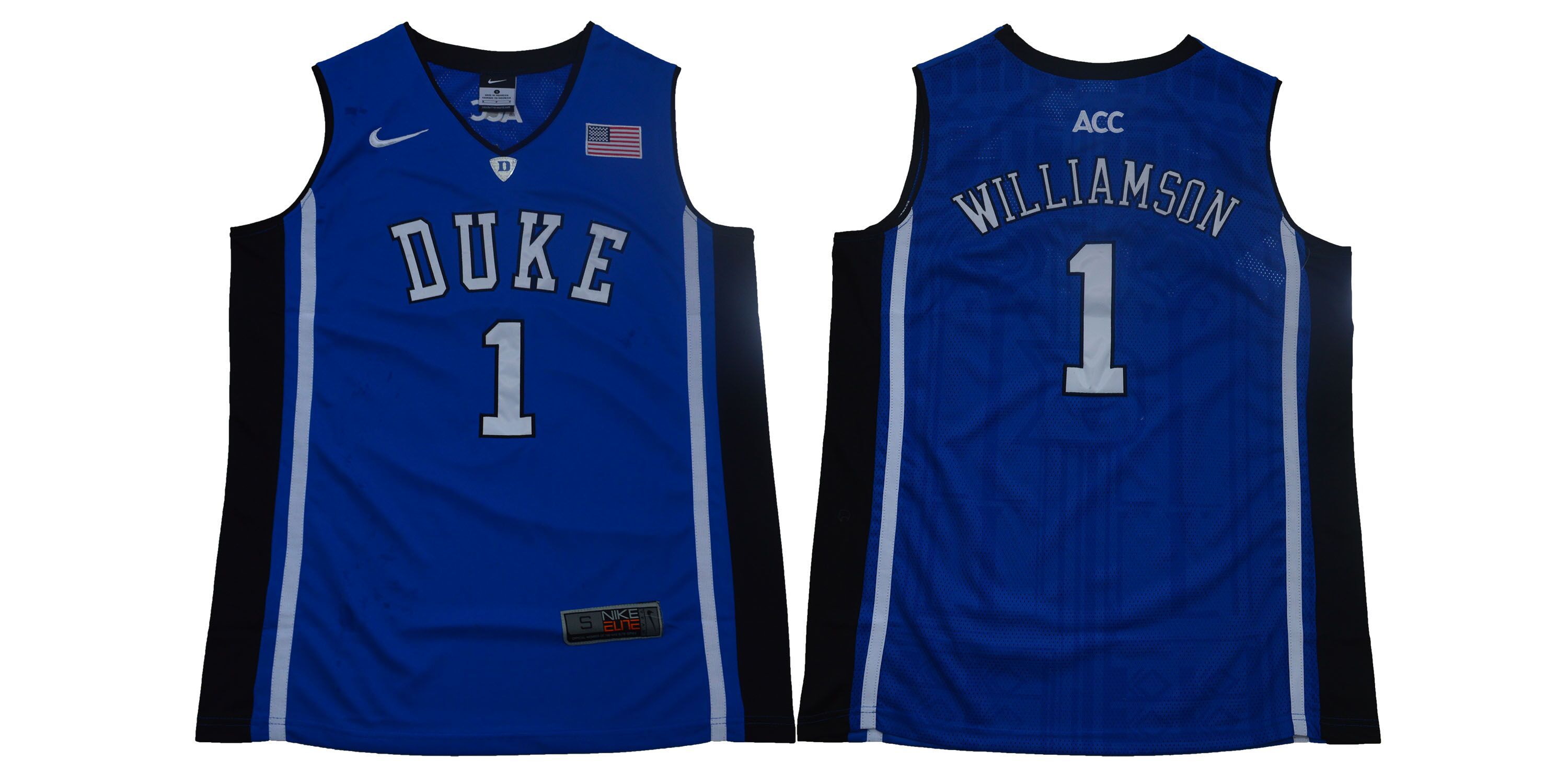 Men Duke Blue Devils 1 Zion Williamson Blue Basketball Elite Stitched NCAA Jersey
